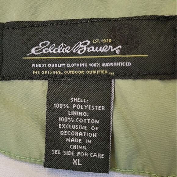 Eddie Bauer Green Hooded Zip Lightweight Jacket Size XL - Picture 4 of 10